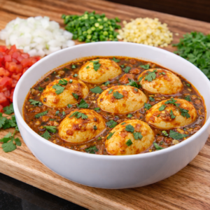 Egg Curry Combo (onion, tomato, minced garlic, green chilli, coriander)